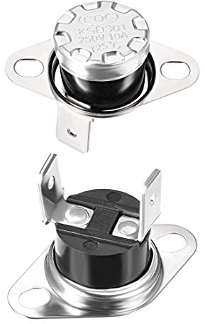 sourcing map KSD301 Thermostat 125°C/257°F 10A N.C Adjust Snap Disc Temperature Switch for Microwave,Oven,Coffee Maker 2pcs,Bakelite Material
