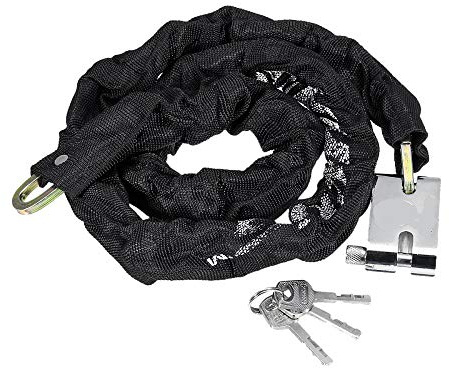 Metall Extra Lang Kettenschloss Vorhängeschloss Sicherheits Schloss für Motorrad Fahrrad Motorroller Mofa Quad (L (120cm))