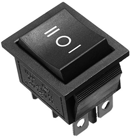 MASUNN 250V AC 6 Pin 3 Position Rocker Switch Hoist Boat ON-OFF-ON Push Button Switch