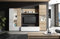Bricozone Mobèl Meuble de Salon TV avec étagère éclairage LED, Salon, Bois, Base téléviseur, Salle à Manger, Design Moderne, 260 x 185 x 42 cm, Couleur Blanc Brillant et chêne