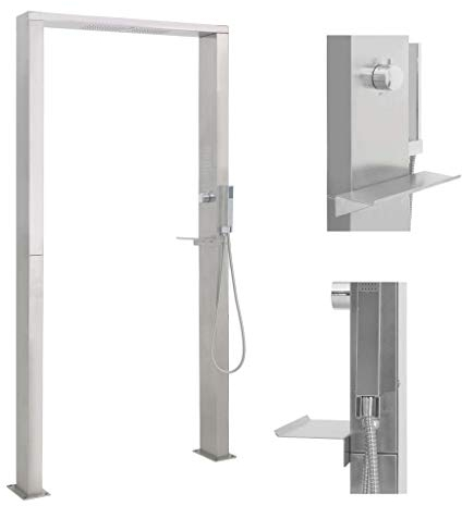 vidaXL Sistema di Pannello Doccia a Doppio Getto in Acciaio Inox