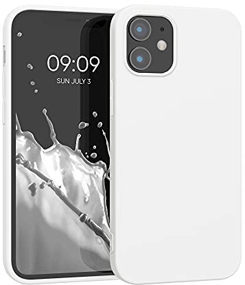 kwmobile Case Compatible with Apple iPhone 12 mini Case - Soft Slim Protective TPU Silicone Cover - White Matte