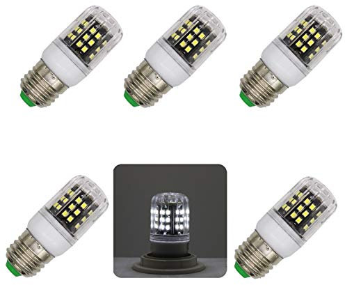 5pcs No Strobe 2835 SMD LED Spotlight lampadina nessuna vibrazione E27 5W LED Corn lampada Radiatore Alluminio per illuminazione interna AC 200-240V (Emettendo colore: bianco freddo)