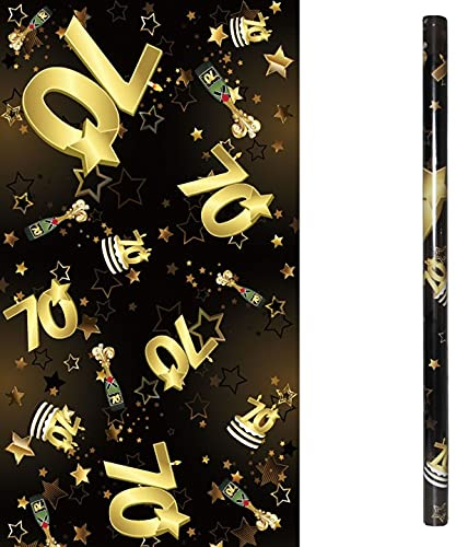 Udo Schmidt 13531 - Geschenkpapier -300 x 70 cm - einseitig bedruckt - Zahl: 70