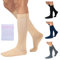 360 Relief Kompressionsstrümpfe Damen und Herren - 1 Paar Kompressionssocken Einfarbig für Sport, Laufen, Flug, Reise, Joggen, Radsport, Kniestrümpfe, S/M Beige mit Wäschenetz