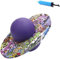 Fitness Ballon Sauteur Pogo Ball Épaissir Ballon d'Équilibre/saut/fitness/gym Bouncing Ball Hopper Jouet de Boule Anti-déflagrant Balance Board multi-usage pour Enfants et Adultes (Graffiti violet)