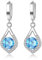 ZESLIV Damen Ohrringe hängend 925 Silber Ohrstecker Strass Modeschmuck Ohrhänger Blau