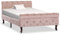 Atlojoys Bettgestell, Kinderbett, Jugendbett, Gästebett, Bettrahmen, Rosa Samt 100 x 200 cm