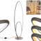 HOFSTEIN LED Stehlampe Harpeth, dimmbare Stehleuchte in Grau/Weiß, Leuchte mit 2 Ringen im modernen Design, Höhe 112 cm, 35 Watt, max. 3700 Lumen, 3000 Kelvin, dimmbar über Fußschalter am Kabel