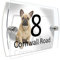 Personalised House Number Sign for Dog Lovers (French Bulldog Tan)