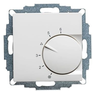 Ritzer Raumthermostat für Busch-Jaeger Balance SI, Gira System 55, Berker S1 B.3 B.7, Merten System M und Jung A & AS, Fußbodenheizung, 230V, alpinweiß (Jung Serien A & AS)