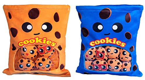 Cookies Plüsch Kissen cheesy puffs kissen mit 8 Käseigen Puffs Kuscheltier Spielzeug, Niedliche Snack Kissen Deko Weiche Plüschkekse Plüschkissen Kreative Zierkissen Für Teenager Mädchen Kinder