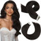 Moresoo Tape in Extensions Echthaar Braun Nahtlose Haarextensions 35 cm Haarverlängerungen Echthaar Tape in Unsichtbares #2 Dunkelstes Braun Remy Hair Extensions Tape in 20 Stück/40g