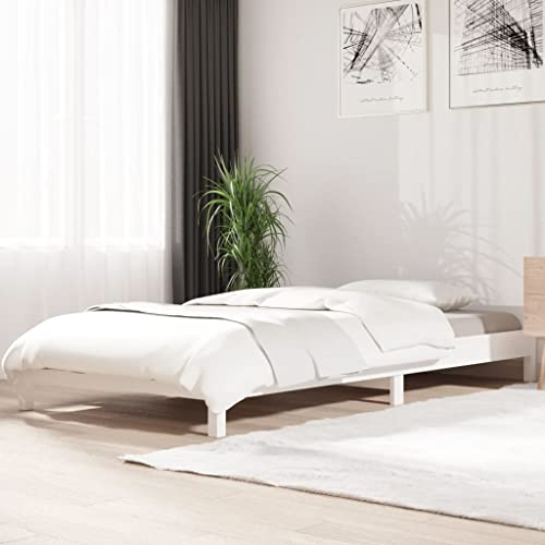 VACARX Stapelbett, 75 x 190 cm, Kiefernholz, Weiß