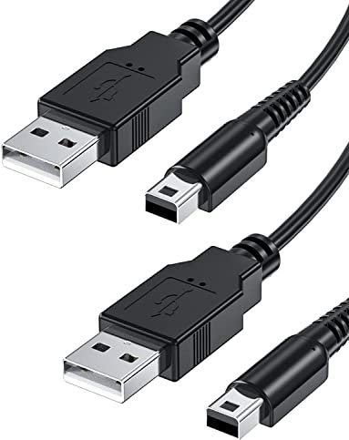 Mellbree Cavo di ricarica per Nintendo DS, 2 pezzi di ricarica per Nintendo 3DS per cavo Dsi Ds Cable per 3DS XL/2DS/2DS XL/DS/DSI/DS XL USB A 2.0 cavo di ricarica 1A nero 1,2m 3.9ft
