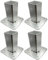 4x Fence Post Support Bolt Down Square Bracket Posts Heavy Duty Hot-Dip Galvanised Foot Base Post Garden Holder Size: 50mm x 50mm (2inch x 2inch)
