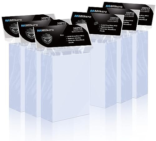 Mlikero 600 Stück Standard Soft Kartenhüllen, Transparente Kartenhüllen passend für MTG Karten, Sammelkarten, Sportkarten, Karten Hüllen 66 x 91 mm