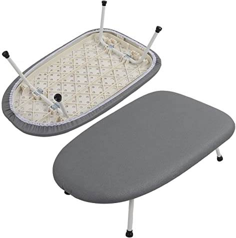 Tabla de planchar con placa de reposo de hierro, mini tabla de planchar con funda plegable portátil para encimera con cubierta de algodón, mesa de planchar para viajes en casa /733 (Color: #4)