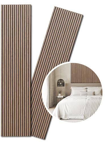 Kaiser plastic® Akustikpaneele | Farbe: Walnuss | Wandpaneele in verschiedenen Formaten | Lamellenwand aus Holzfunier und Filz | moderne Wandverkleidung (300 x 60 cm - 1 Stk.)