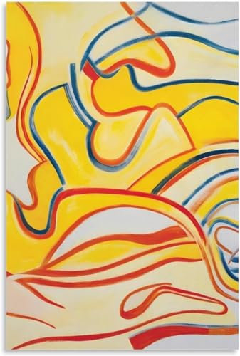 LVTFCO Willem De Kooning Poster „Ohne Titel“ Leinwandgemälde Willem De Kooning Wandkunst Willem De Kooning Drucke für Heimbilddekoration 50 x 70 cm ohne Rahmen