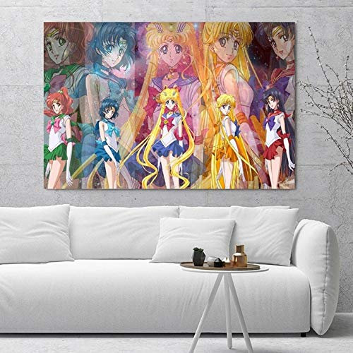 ALKOY Animation Sailor Moon 1000 Teile Holzpuzzle Holzpuzzles, Puzzles Für Erwachsene, Lernspielzeug Für Kinder 50X75Cm