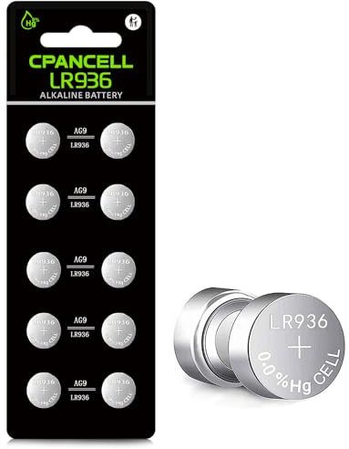 CPANCELL LR936 Batterien LR45 AG9 Batterie 194 394 1,5 V Alkaline Knopfzelle Uhrenbatterien (10 Stück)