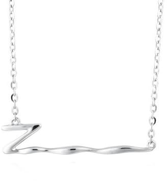 Rose Gold Necklace, Womens 9K Rose Gold Z Shape Pendant Necklace 40cm/16