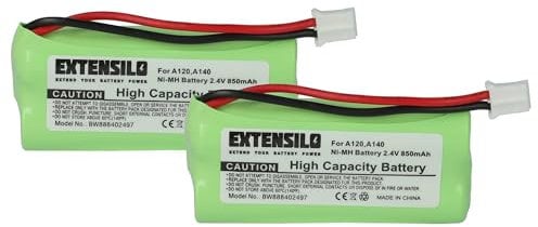 EXTENSILO 2X Akku kompatibel mit Siemens Gigaset AL110a, A260 Trio, A265, A345, AL110 schnurlos Festnetz Telefon (850 mAh, 2,4 V, NiMH)
