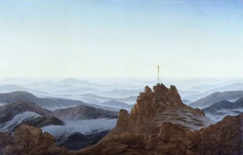 GKAZGQPR Bekannt Leinwand Wandbilder Leinwand Plakat Morgen in den bergen von caspar david friedrich Gemälde Wandkunstfür Wanddekoration 60x90cm