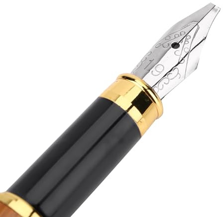ANGGREK Calligraphy Fountain Pen, Bamboo Plywood Piston Wide Nib, Easy to Operate Students for Gothic Calligraphers Italic (Pen tip 1.9mm)
