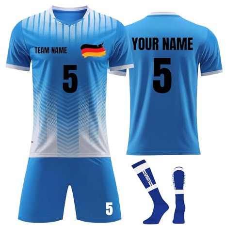 Personalisierte Fußballtrikot mit eigenem Namen Logo Nummer, Fußballtrikot Erwachsene Kinder, benutzerdefinierte Fußballtrikot Shorts Socken Jungen Herren