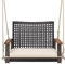 SFAREST Rattan Swing Chair, Outdoor Single Person Swing Seat with Armrest & Backrest, Metal Frame Patio Wicker Hanging Swing for Porch Balcony Yard, 360kg Capacity