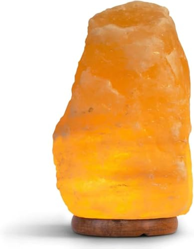 ARA CHOICE Himalayan Salt Lamps 1-2 KG - The Original Natural Himalayan Salt Lamps - Lamp with Wooden Base - Salt Rock Lamp for Bedside Lamps, Home Décor, Night Light & Gifts (Pink)