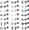 Diamday 21 Pairs Flat Back Stud Earrings for Women Men Surgical Stainless Steel Earrings Set Hypoallergenic Helix Cartilage Earrings Small Studs Earrings Screw Back Earrings Piercing Ear Studs Black
