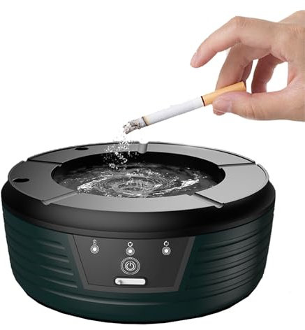 Cendriers sans Fumée pour Cigarettes D'intérieur, Cendrier Multifonctionnel sans Fumée, Cendrier Rechargeable par USB, Idéal pour la Voiture Familiale Ou Le Bureau, Blanc