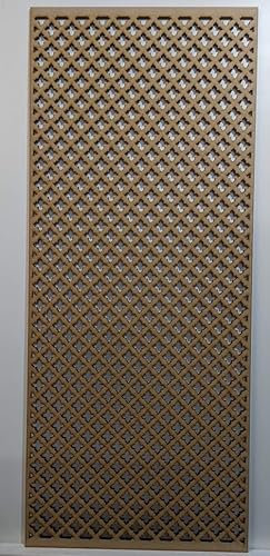 Panneau décoratif en maille de bois, cloison murale, grille de radiateur, découpes, meubles de cuisine, découpe au laser en MDF de 6 mm d'épaisseur (taille 1200 mm x 500 mm) motif croix KZ2. Fabriqué