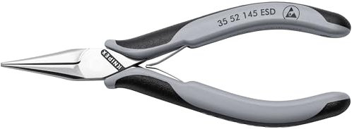 KNIPEX Tools 35 52 145 ESD Electronics Pliers-Flat Tips, ESD Handles, 5-3/4