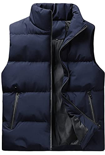 Daunenweste Herren Leicht Winterweste Softshell Ärmellose Gilet Jacke Wärme Sport Weste Übergangsjacke Outdoor Dicke Freizeitweste Mit Reißverschluss Winterweste Steppweste