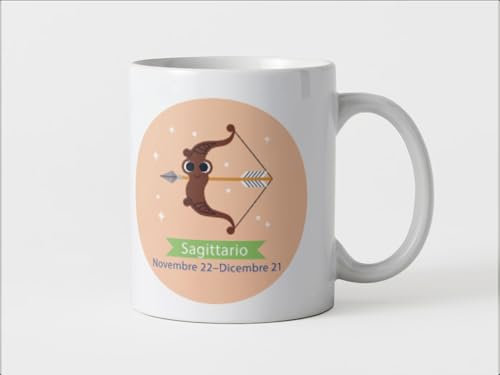MODA MavillA una Tazza speciale in ceramica 350ml Idea Regalo Originale per ogni occasione (Ceramica, Sagittario)