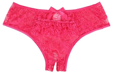 ohyeahlady Perizoma Aperto Hot Curvy Tanga Sexydonna Hot Trasparente con Buco Mutande Brasiliana Donna Cotone Senza Cuciture Slip Pizzo Underwear Culotte Biancheria Intima(Rosa,S)