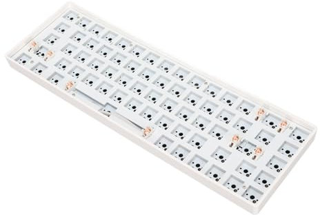 Rankomu Barebones Keyboard DIY Mechanical Keyboard Kit, 68 Keys 2.4G Wireless, 65 Percent Layout, Hot Swap Custom Gaming Keyboard, White