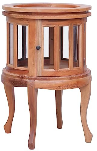 UJCHVHN Home Garden Vitrinenschrank, Natur, 50 x 50 x 76 cm, Mahagoni-Holz