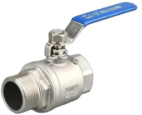 304 Edelstahl Zweiteiliger Kugelhahn 1/4 3/8 1/2 3/4 1 2 Innen- und Außengewinde Wasser Gas Öl Schalter Fitting Adapter(3/4)