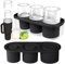 HOTUT Ice Cube Tray for Stanley Cups,Large Silicone Ice Cube Tray with Lid for Freeze,Cylinder Ice Maker for 20-40 oz Tumbler,Easy to Remove Ice Cube Tray for Freezer Cold Drink Juice Coffee (Black)