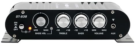 yomoe -838 Amplificateur de Puissance HiFi 2.1 Canaux 80 W X 2 Amplificateur de Son Stéréo pour Basses avec Sortie Caisson de Basses Amplificateur Audio Domestique Noir