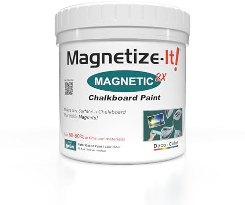 Magnetize-It! Pittura magnetica da parete/lavagna (a base d'acqua), colore verde, 0,5 l, 500 ml, adesione extra, elevata energia e sostenibile, per interni multiuso