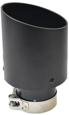 DZSNBMSHD Auspuffblenden 1 Stück Aluminium Legierung Matt Schwarz Edelstahl Auspuff Auto Auto Teile Modifizierte Spitze Schwanz Zubehör Endrohre & Endrohrteile(76MM IN- 105MM Out)