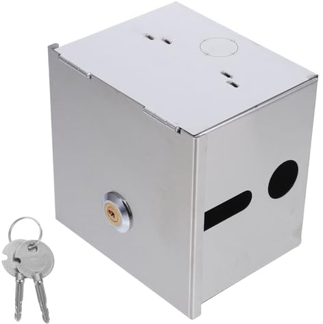 UKCOCO Boîtier De Protection Antivol Étanche Pour Prises De Robuste Pour L'Extérieur Verrouillable En Acier Inoxydable Argenté