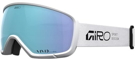 Giro Ringo Stacked Skibrille mit VIVID-Linse von ZEISS, nahtlose Helm-Integration, Anti-Fog-Beschichtung, dreilagiger Gesichtsschaum, Kontrastverstärkung, Farbe: White/Royal, Größe: OS