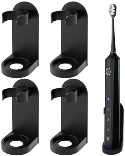 4-Piece Electric Toothbrush Holder, Wall-Mounted Toothbrush Storage Rack, Suction Cup Storage Rack, Toothbrush Storage Supplies, Suitable For Bathrooms And Bathrooms.